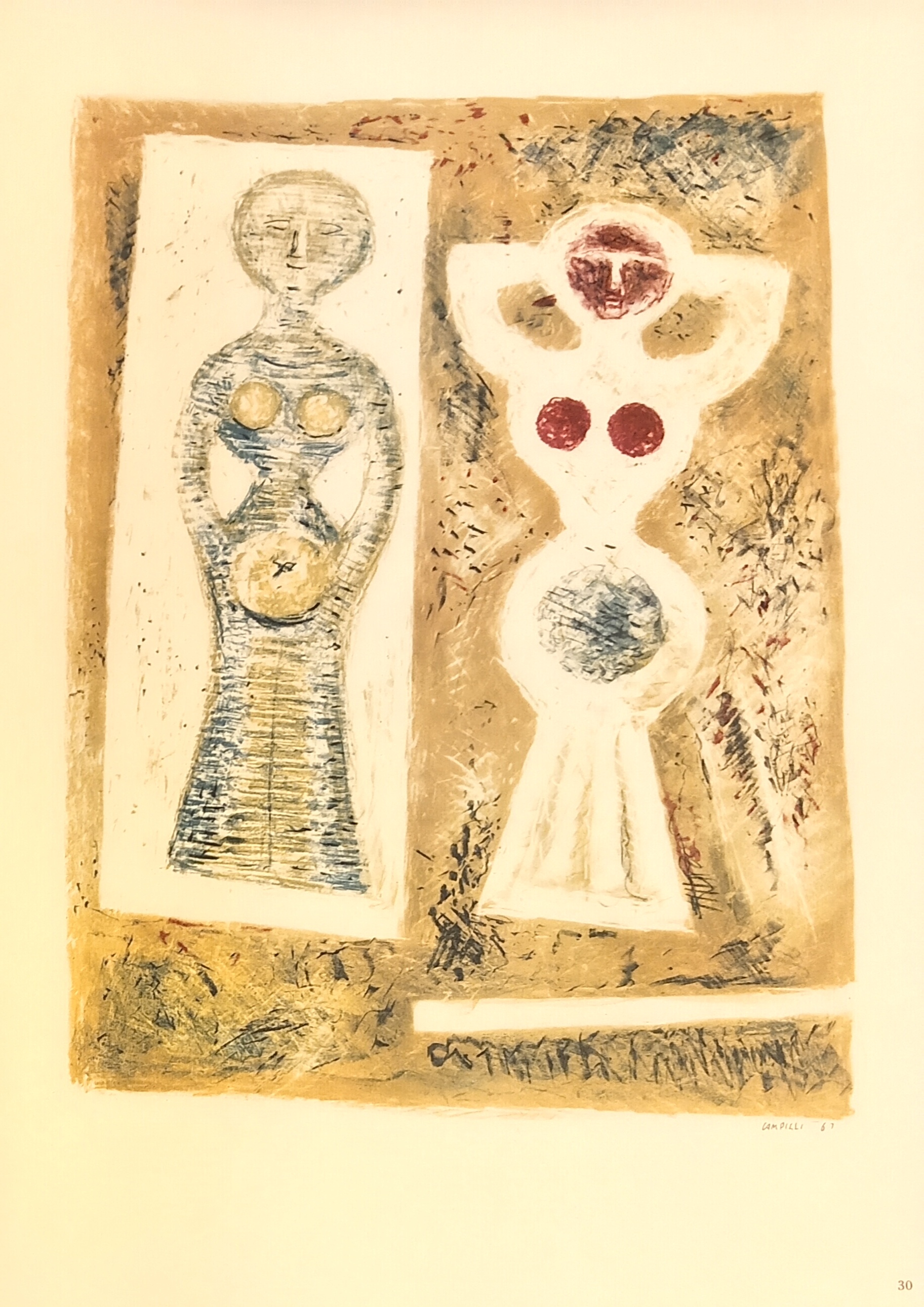 LE LITOGRAFIE DI CAMPIGLI. DANZATRICE BIANCA. Litografia a colori