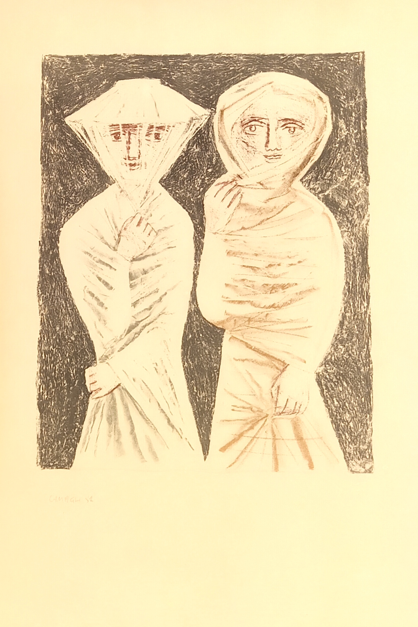 LE LITOGRAFIE DI CAMPIGLI. DONNE VELATE. Litografia a colori