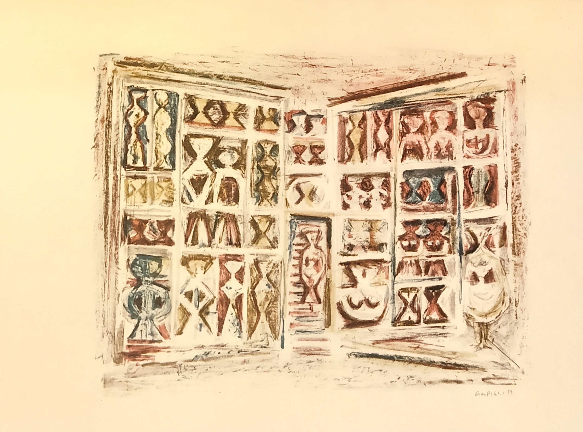 LE LITOGRAFIE DI CAMPIGLI. FACCIATA. Litografia a colori