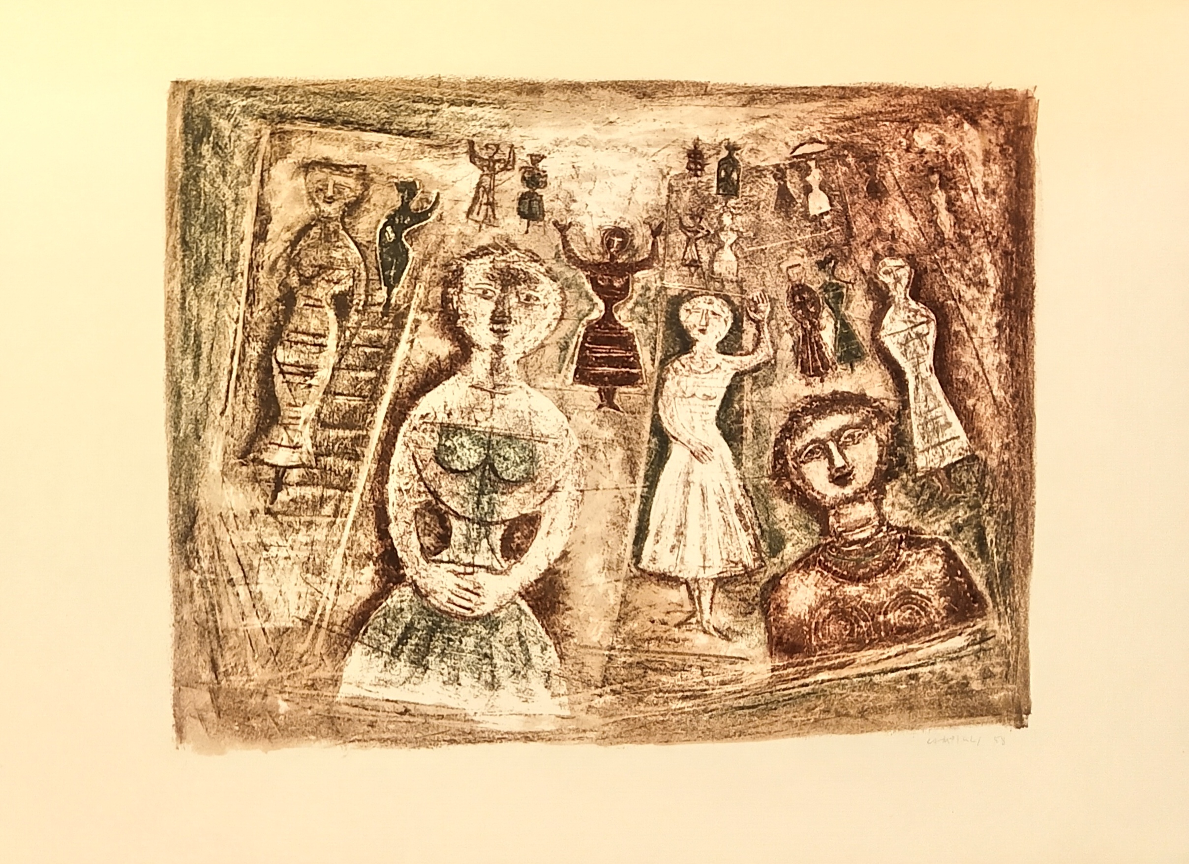 LE LITOGRAFIE DI CAMPIGLI. IL SALUTO. Litografia a colori