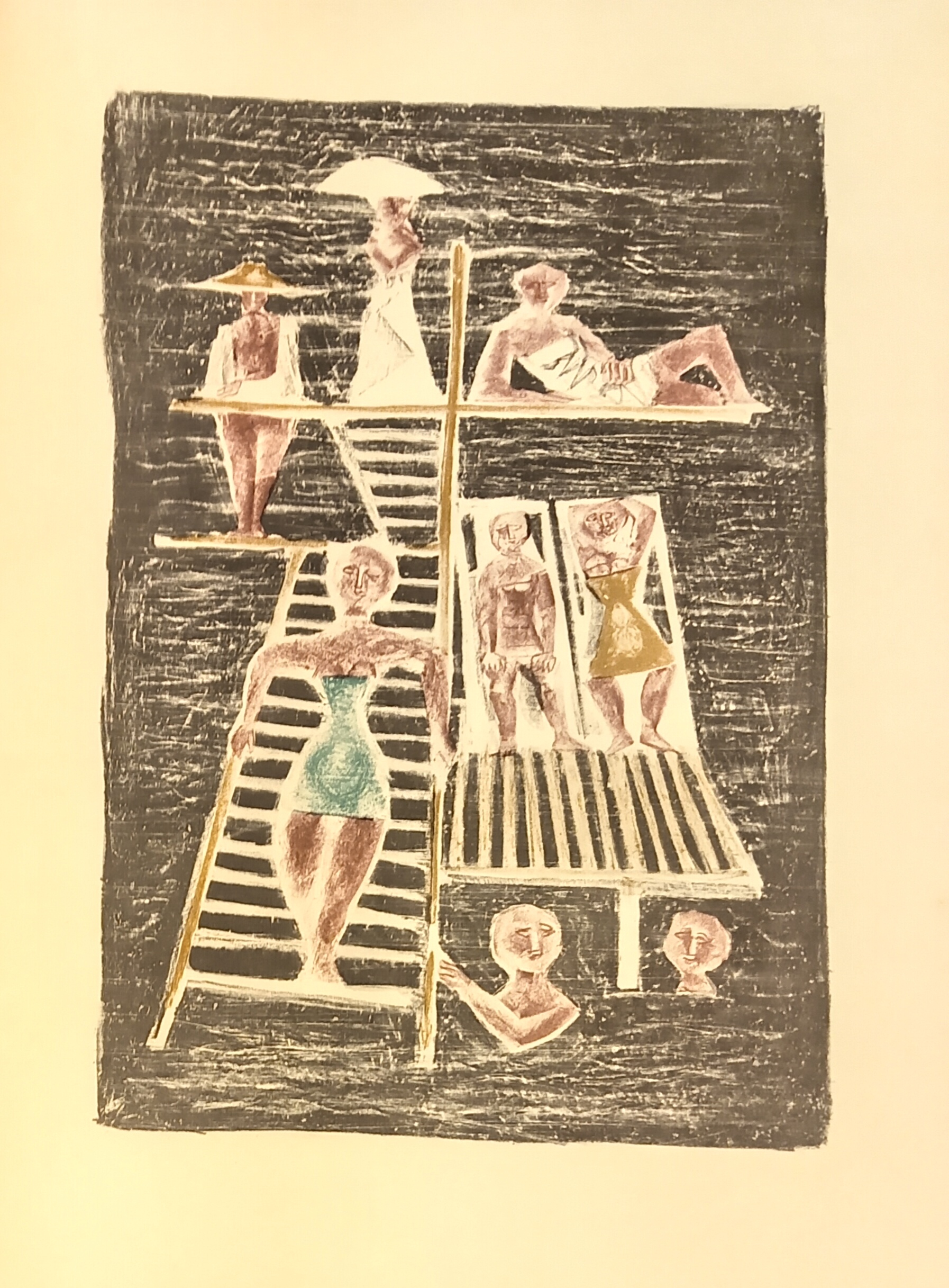 LE LITOGRAFIE DI CAMPIGLI. IL TRAMPOLINO. Litografia a colori