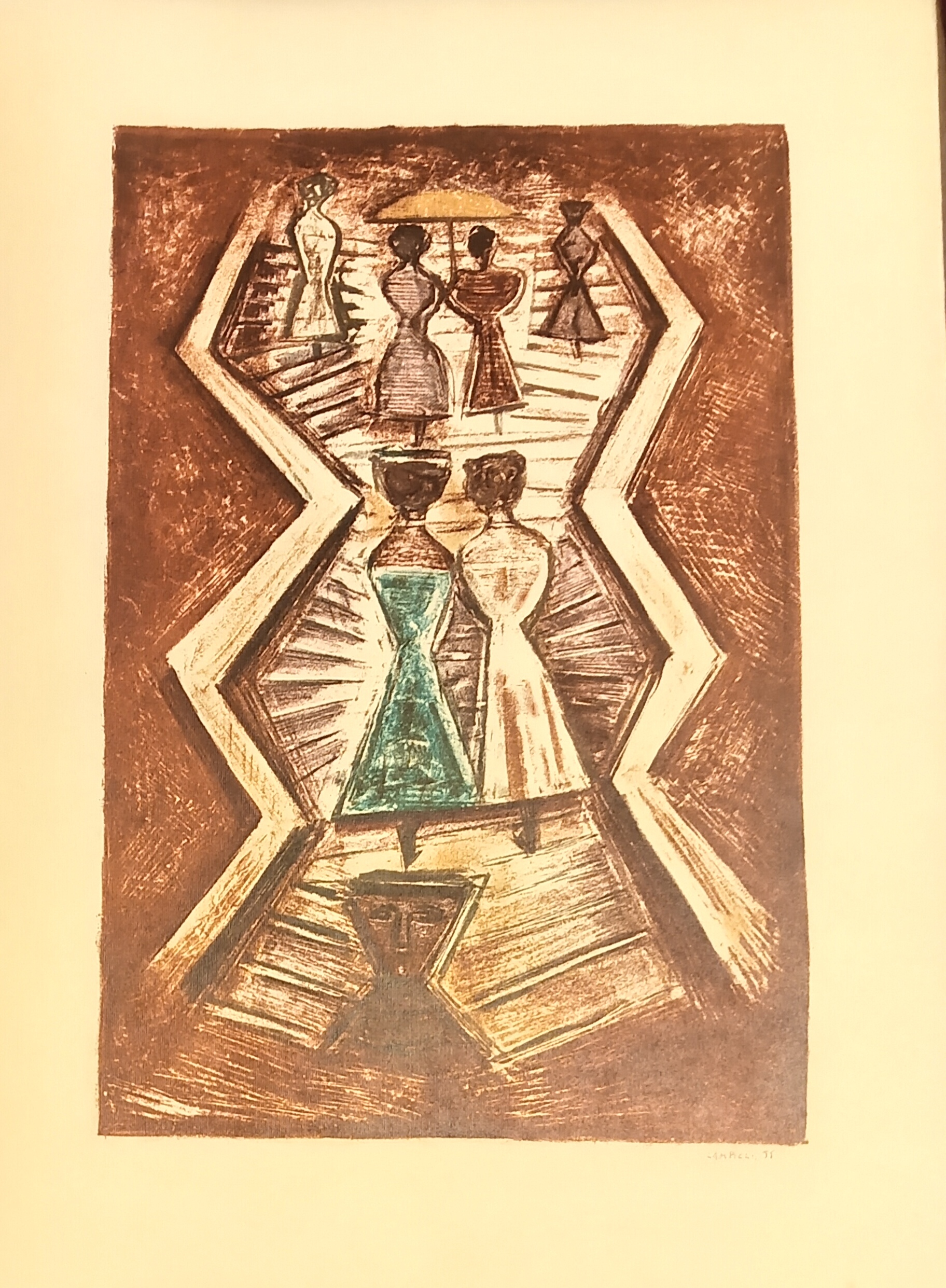 LE LITOGRAFIE DI CAMPIGLI. SCALINATA. Litografia a colori