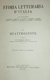STORIA LETTERARIA D'ITALIA. Il Quattrocento