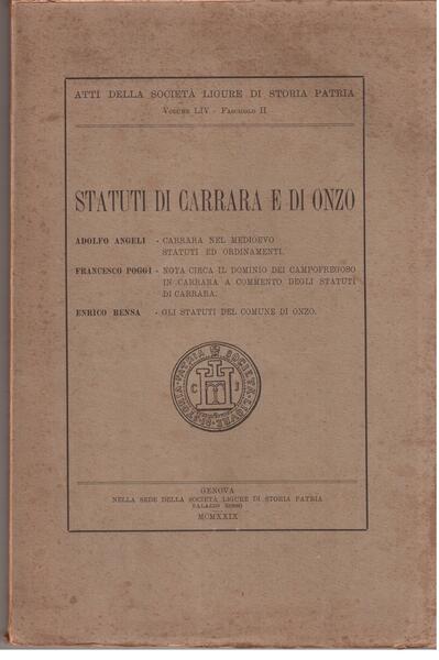Statuti di Carrara e di Onzo Carrara nel Medioevo-Statuti ed …