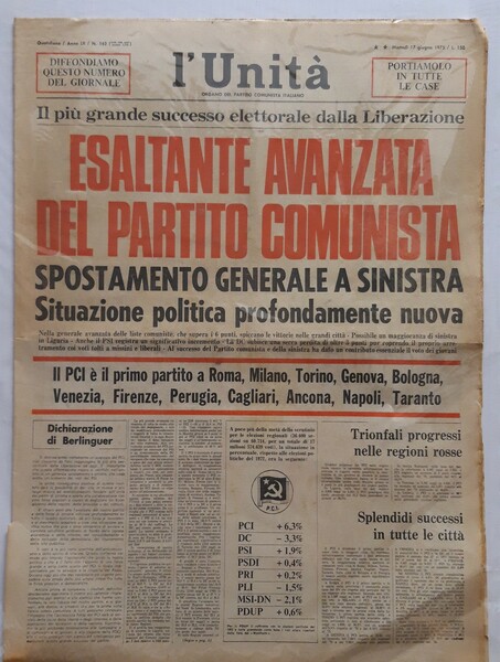 Il più grande successo elettorale dalla Liberazione - ESALTANTE AVANZATA …