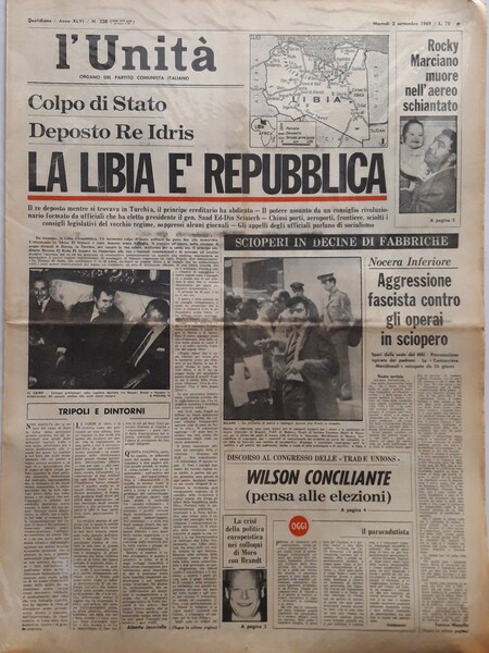 Colpo di Stato - Deposto Re Idris - LA LIBIA …