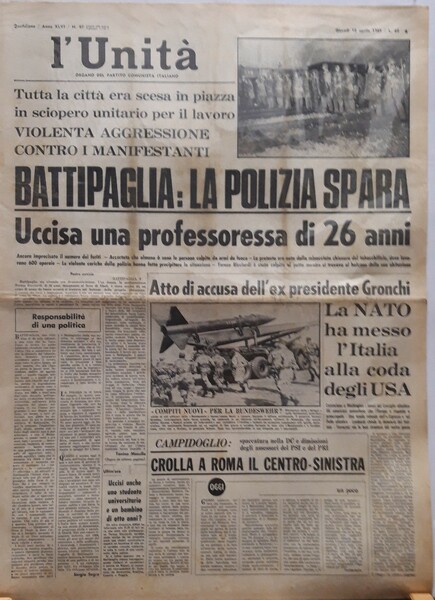 Tutta la città era scesa in piazza in sciopero unitario …