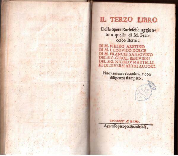 Il Terzo Libro delle Opere Burlesche aggiunto a quelle di …