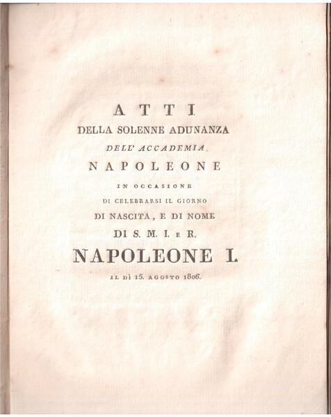Atti della solenne adunanza dell'Accademia napoleone in occasione del celebrarsi …