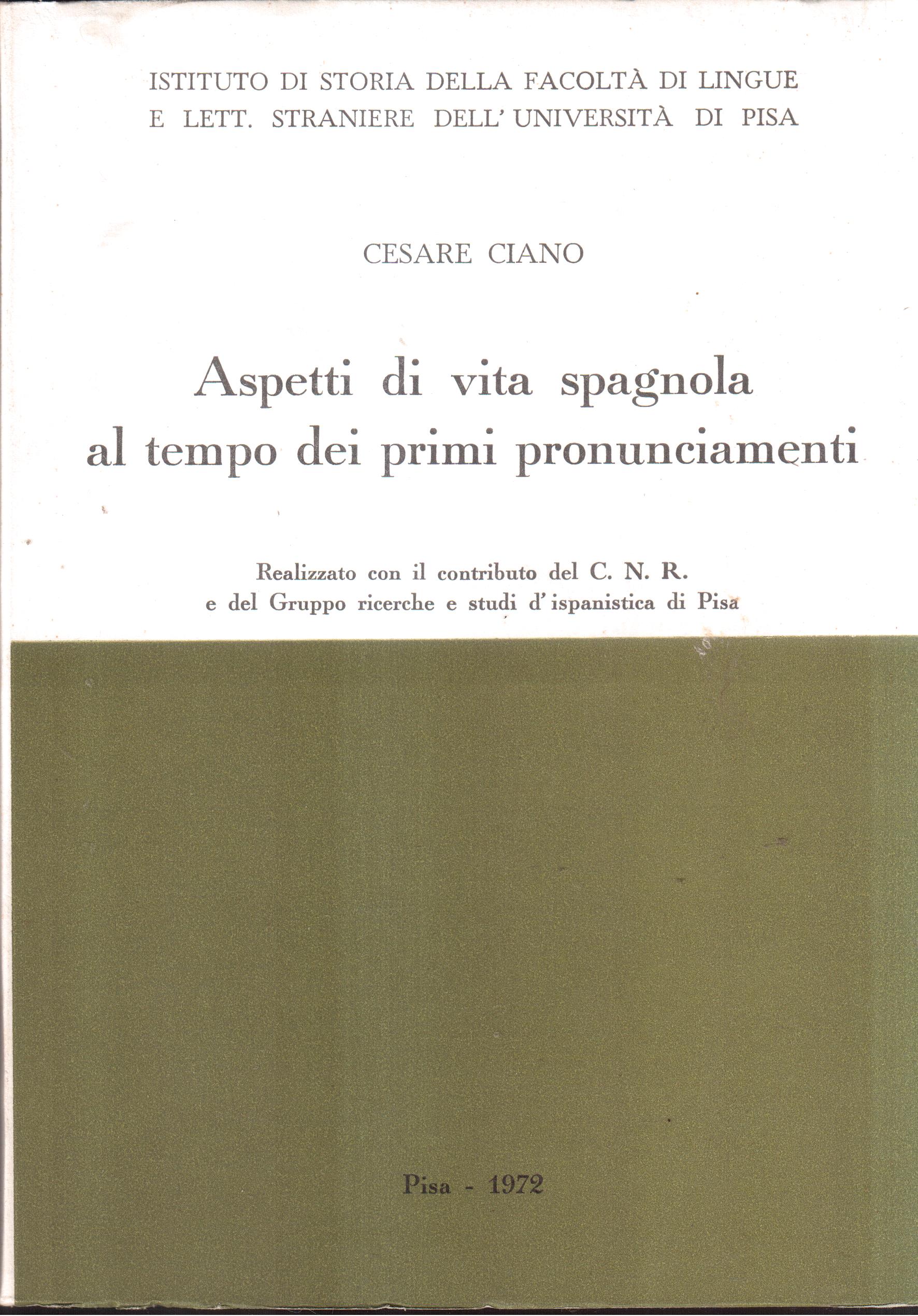 Aspetti di vita spagnola al tempo dei primi pronunciamenti