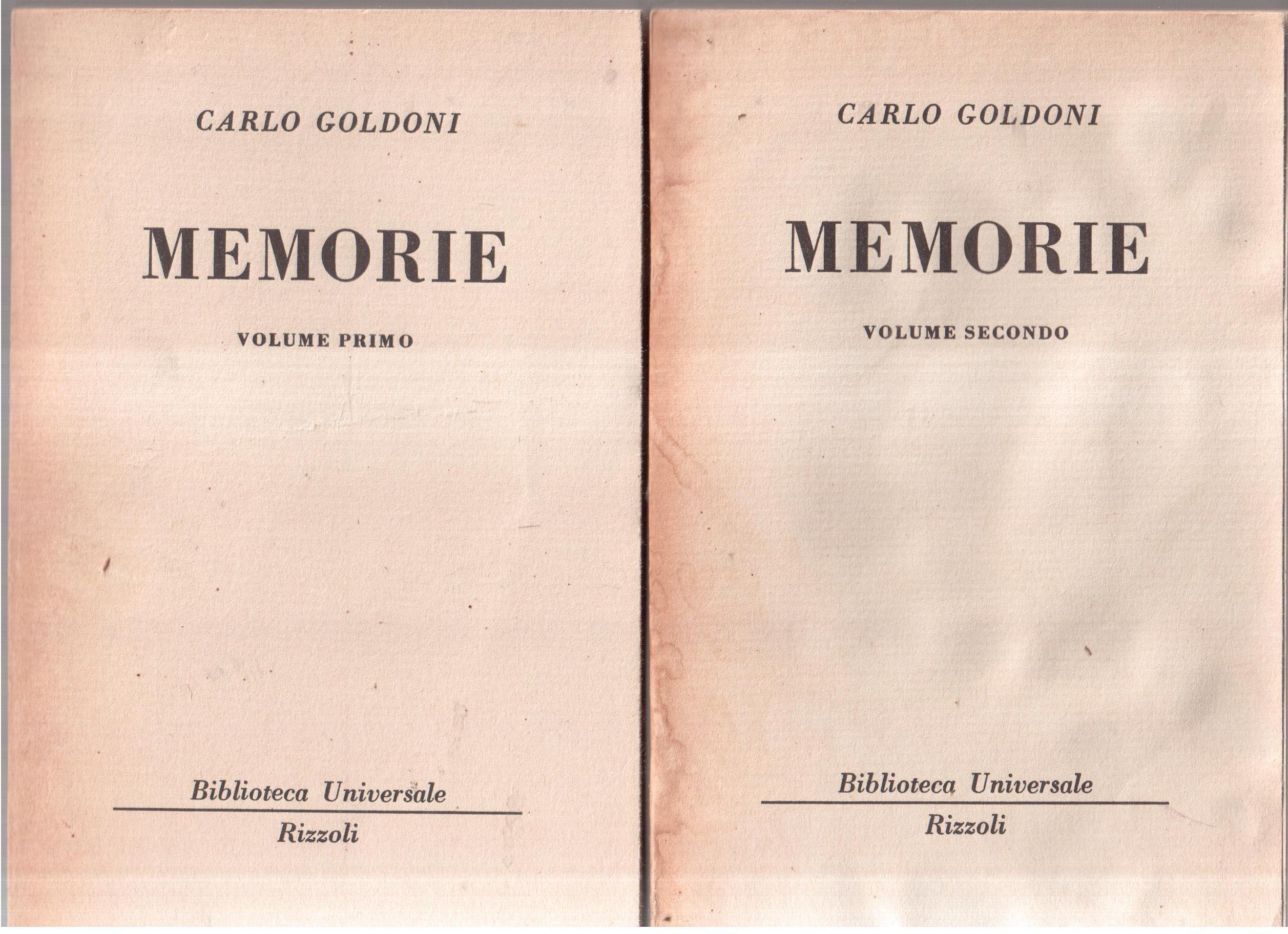 Carlo Goldoni- Memorie
