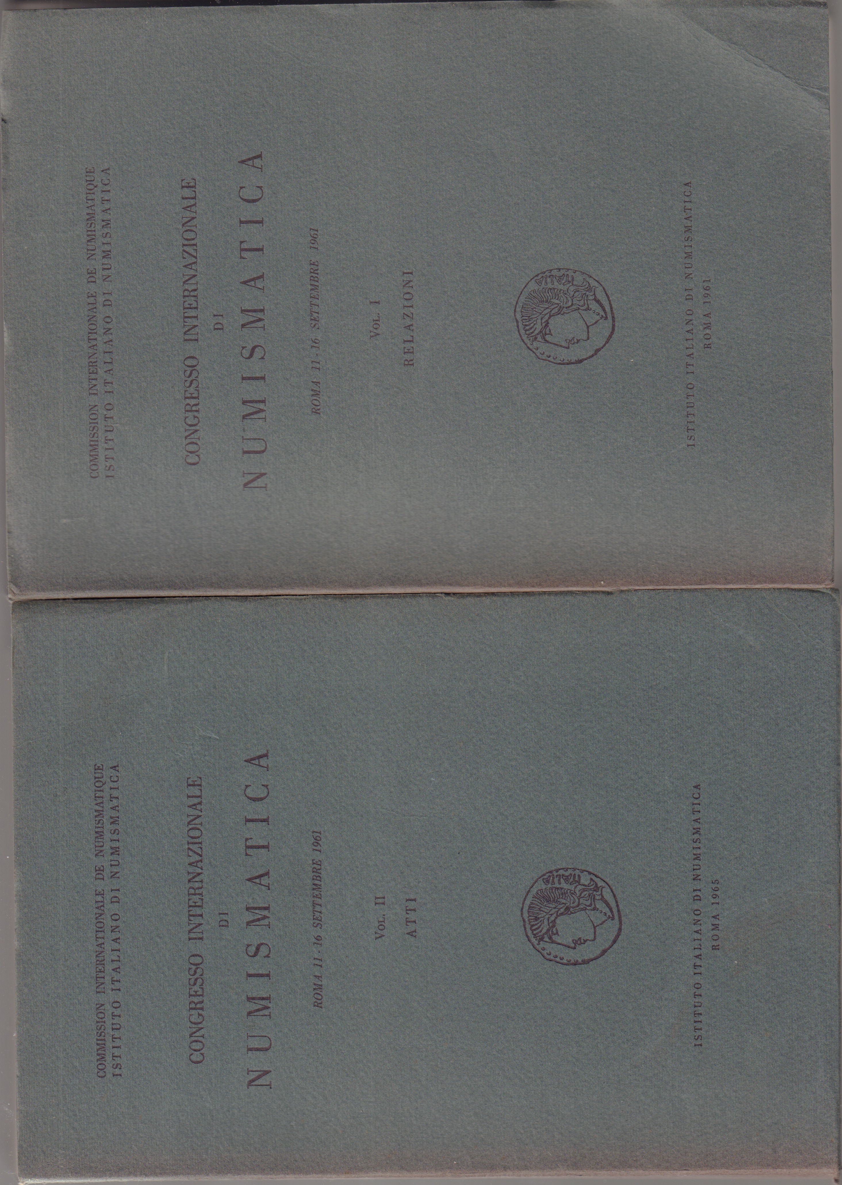 Congresso Internazionale di Numismatica- Roma 11-16 settembre 1961- 2 volumi