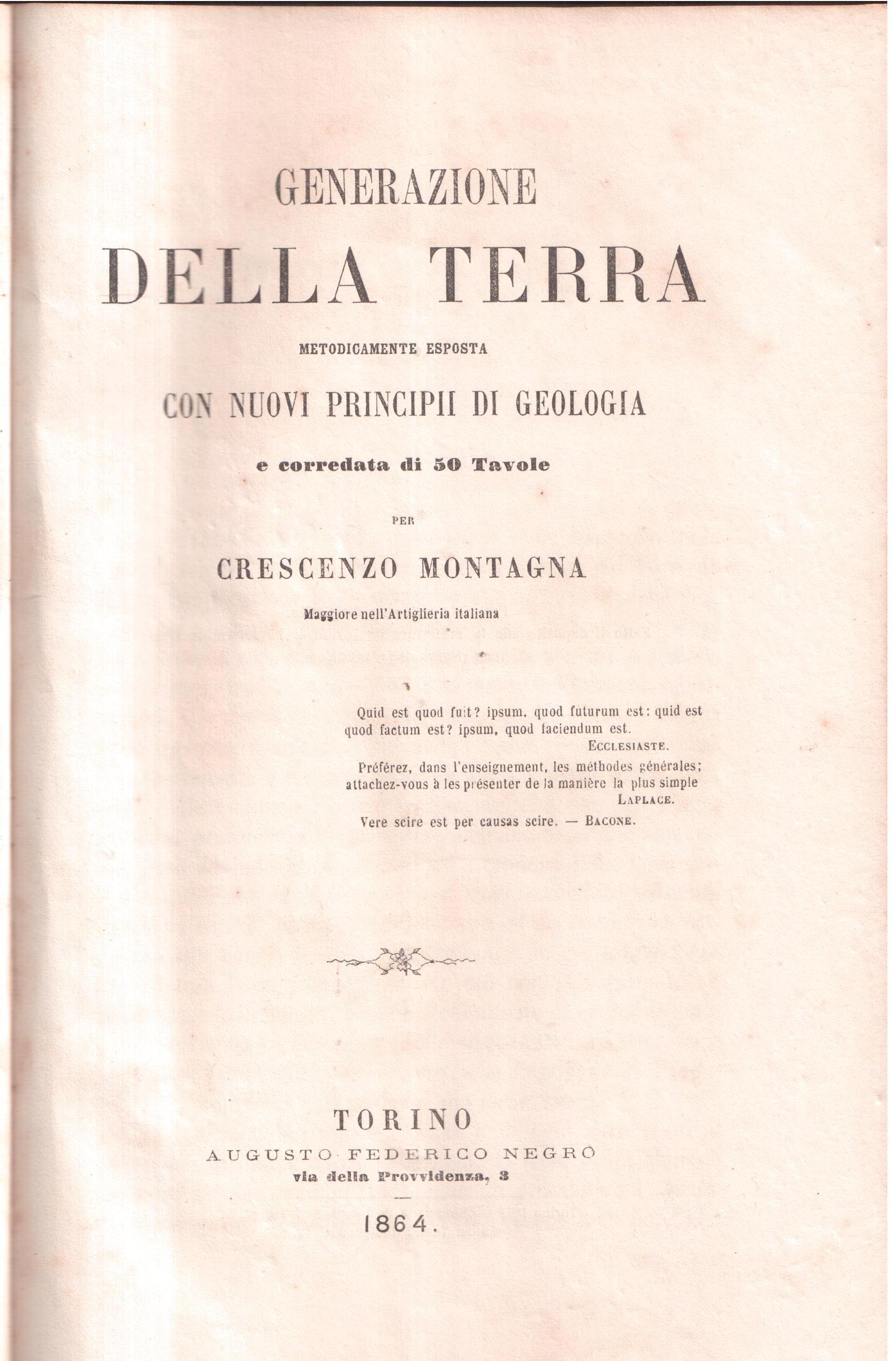 Generazione della terra metodicamente esposta con nuovi principi di geologia …