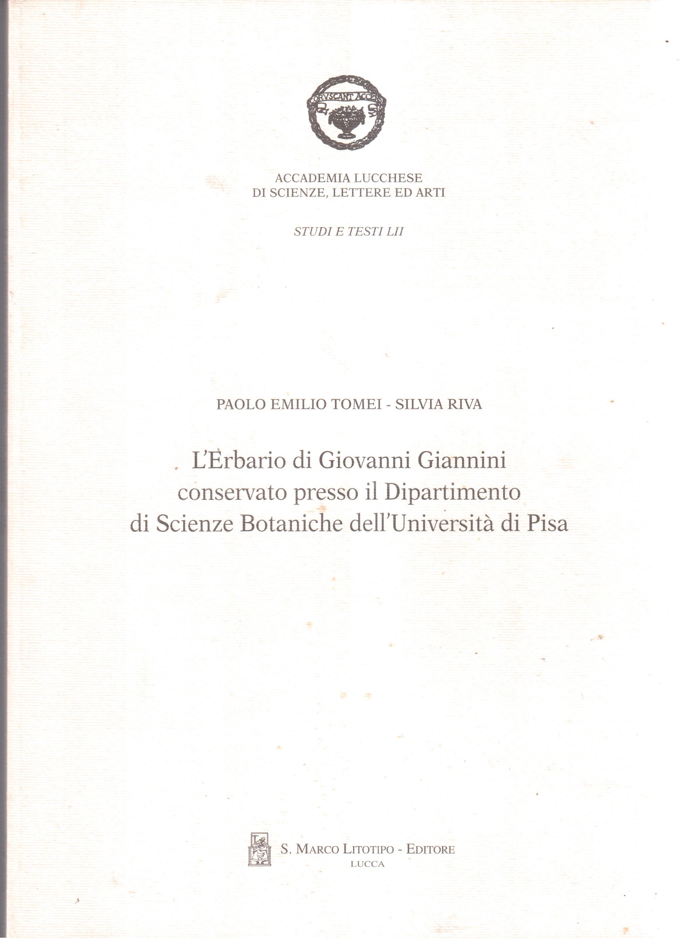 L'erbario di Giovanni Giannini conservato presso il Dipartimento di Scienze …