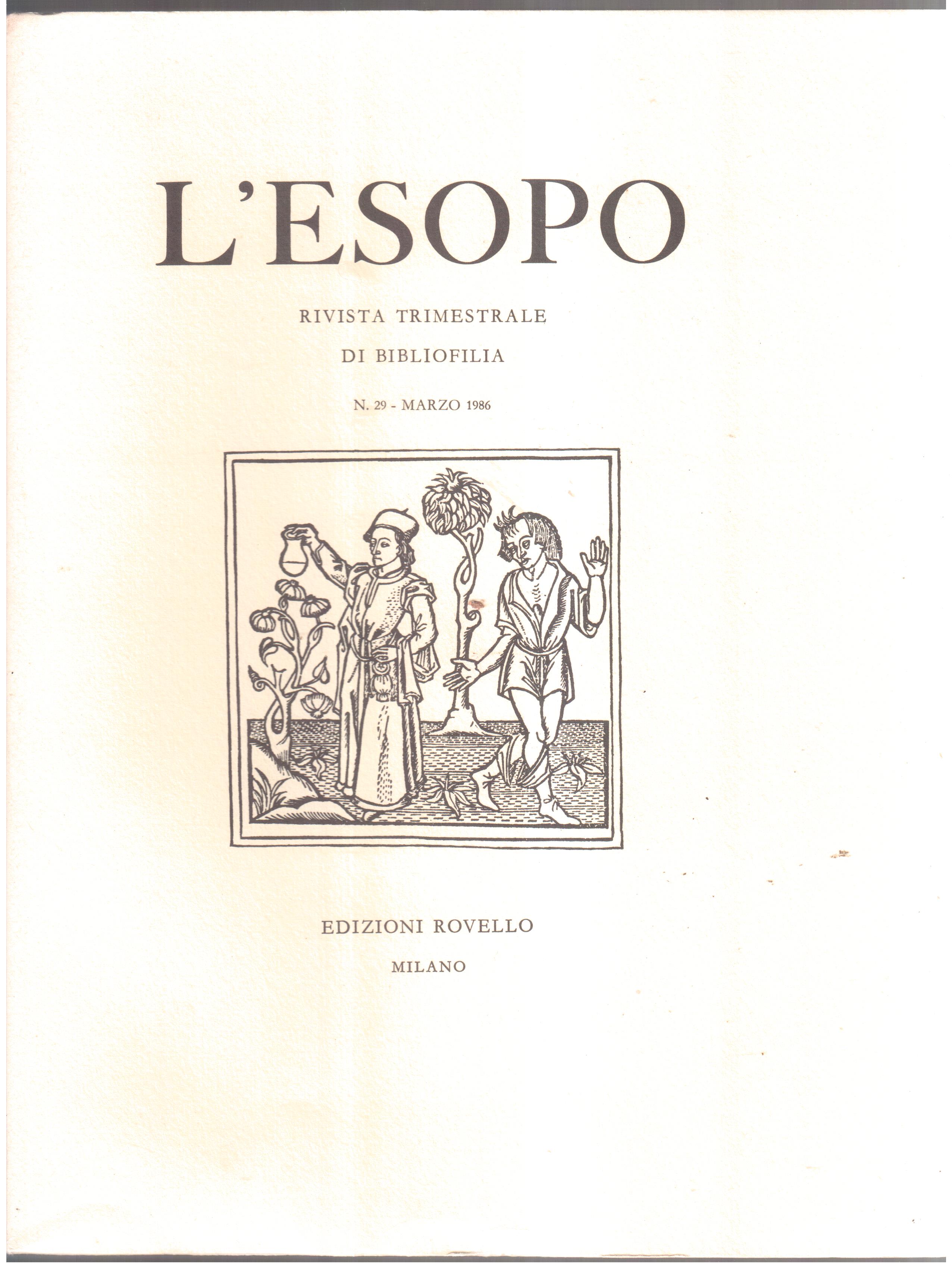 L' Esopo- rivista trimestrale di bibliofilia- Annata completa 1986