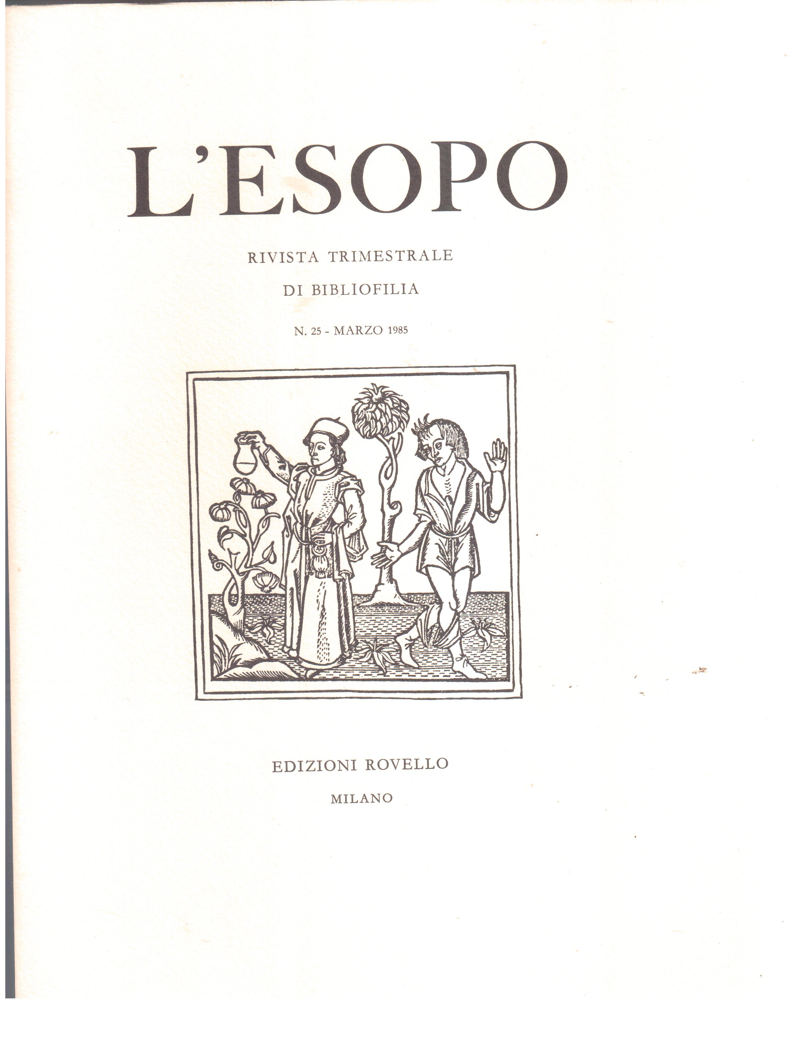L' Esopo- Rivista trimestrale di bibliofilia-Annata completa 1985