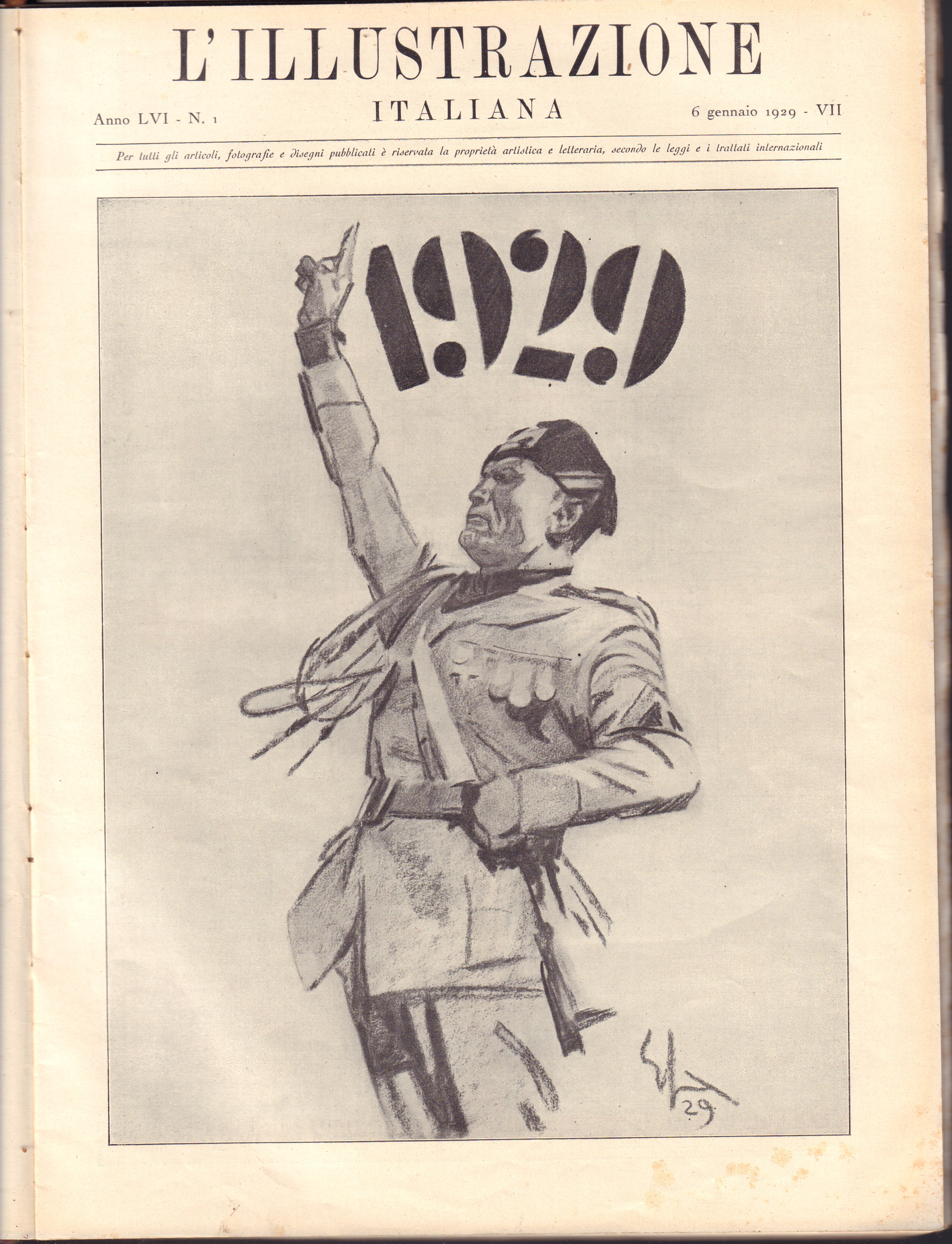 L' Illustrazione Italiana- Primo semestre 1929- Rilegato
