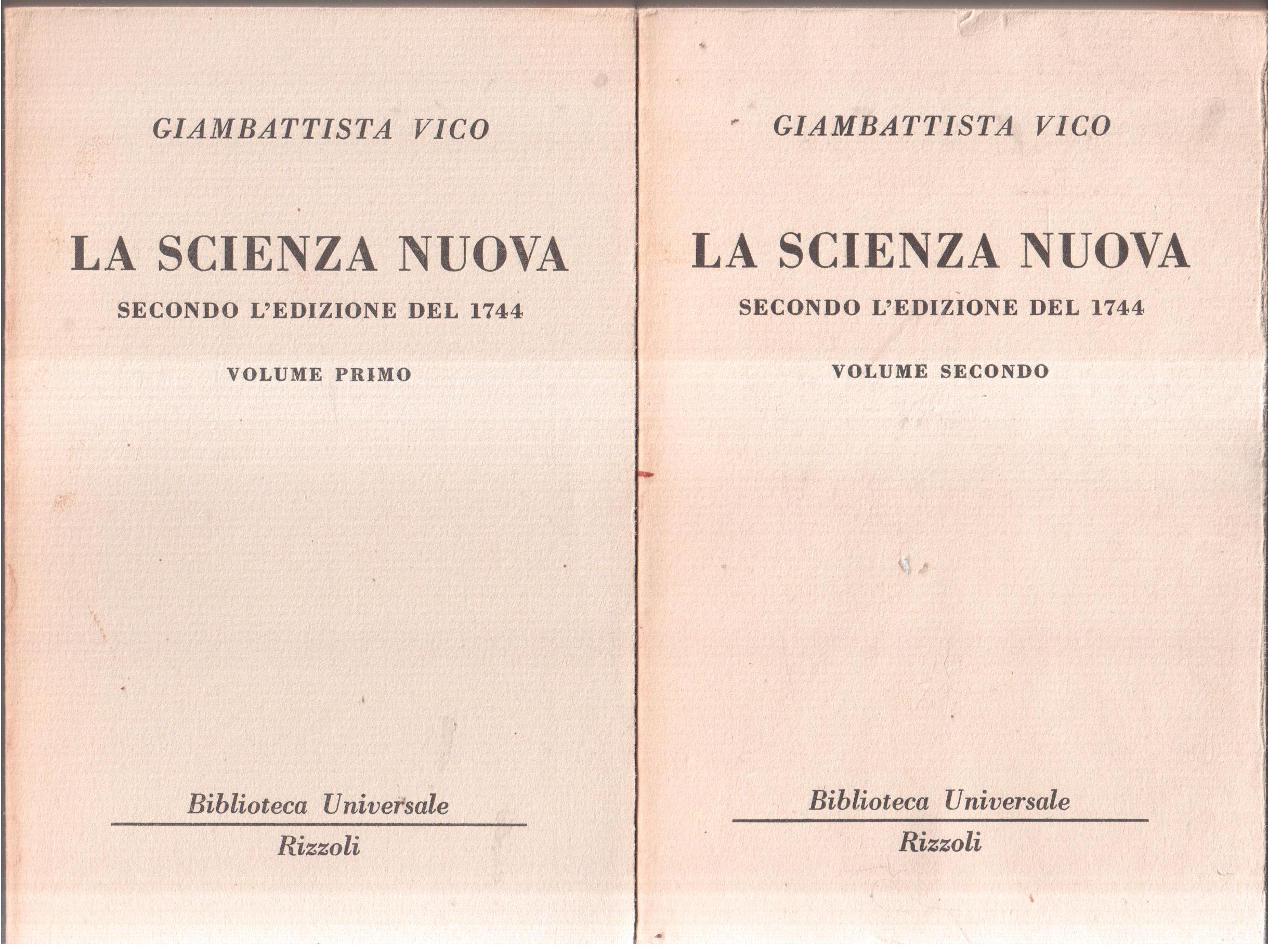 La scienza nuova secondo l'edizione del 1744