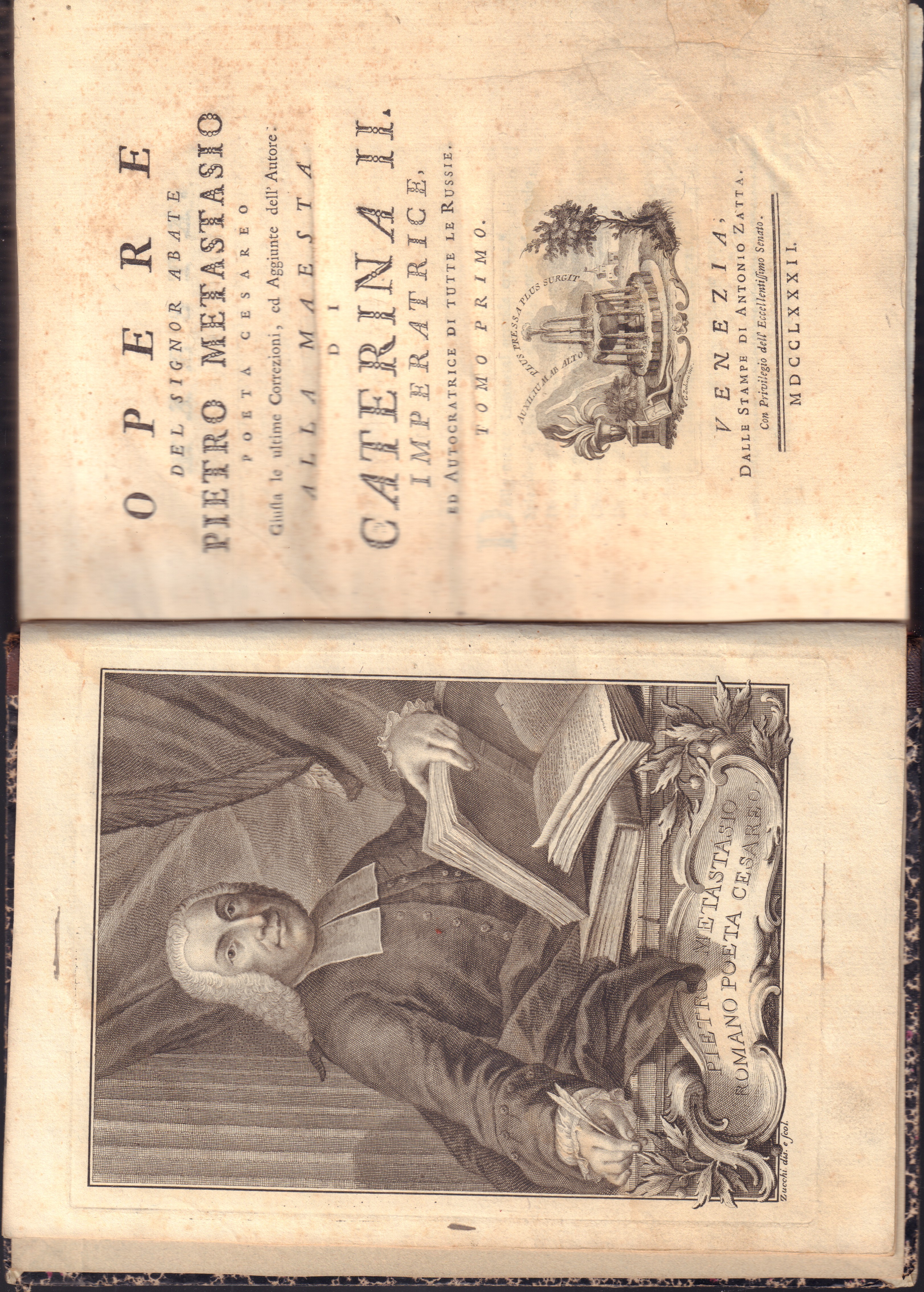 Opere del signor abate Pietro Metastasio- 5 volumi