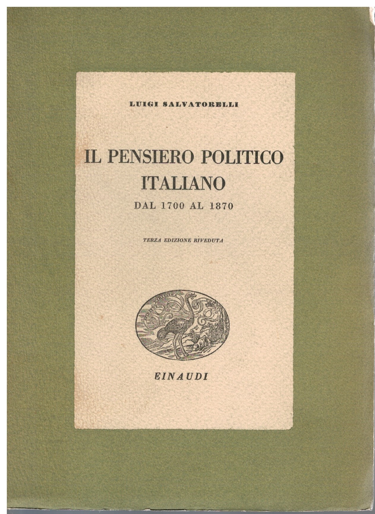 IL PENSIERO POLITICO ITALIANO. DAL 1700 AL 1870.