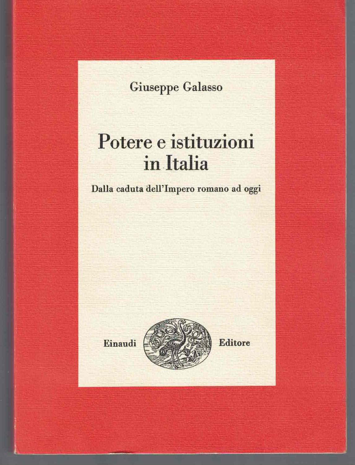 POTERE E ISTITUZIONI IN ITALIA. DALLA CADUTA DELL'IMPERO ROMANO AD …