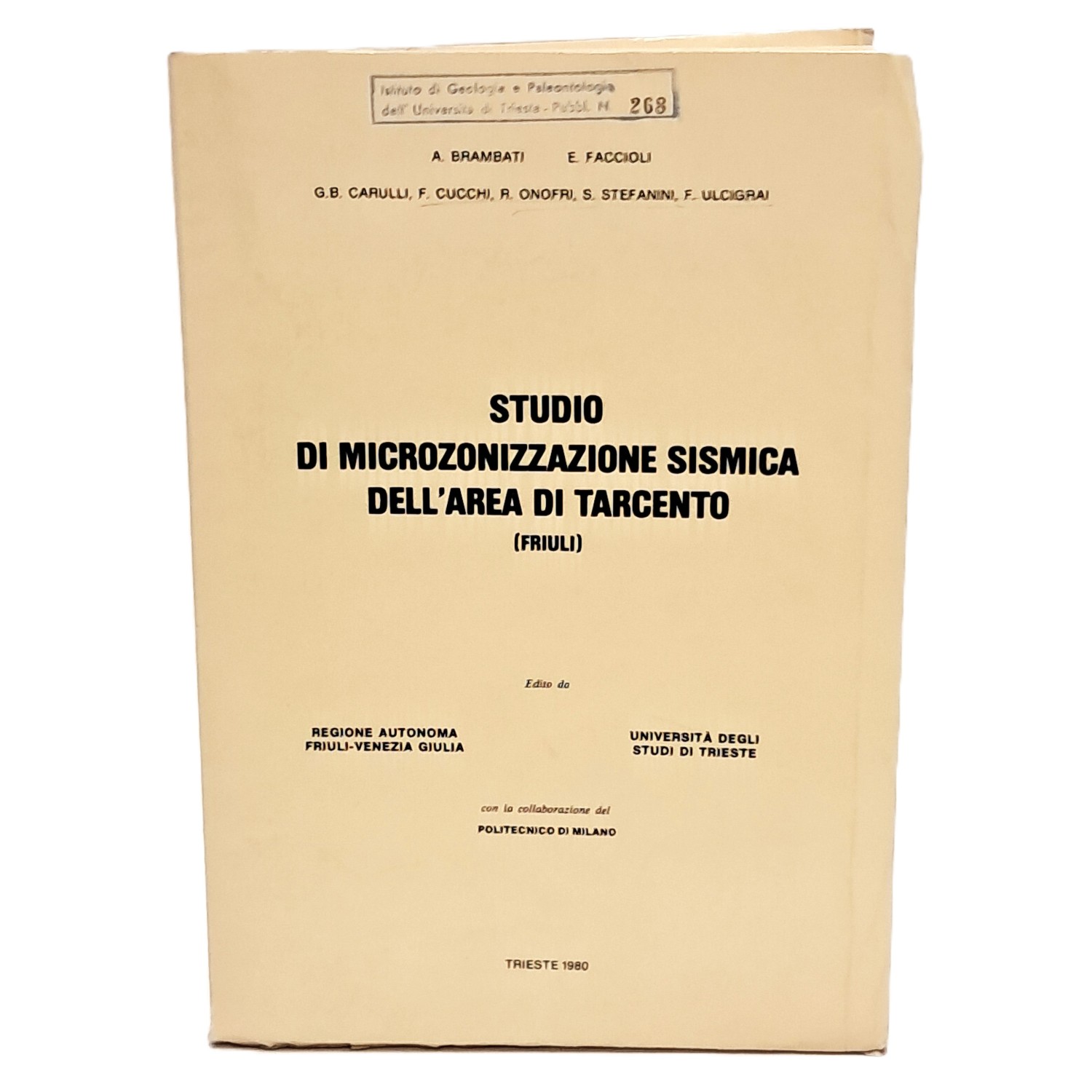 Studio di microzonizzazione sismica dell'area di Tarcento (Friuli)