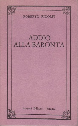 ADDIO ALLA BARONTA