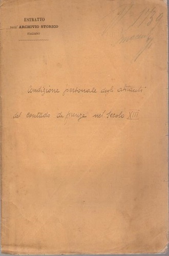 Condizione personale degli abitanti del contadodi Firenze nel secolo XIII