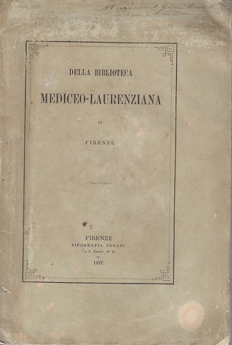 Della biblioteca Mediceo Laurenziana di Firenze
