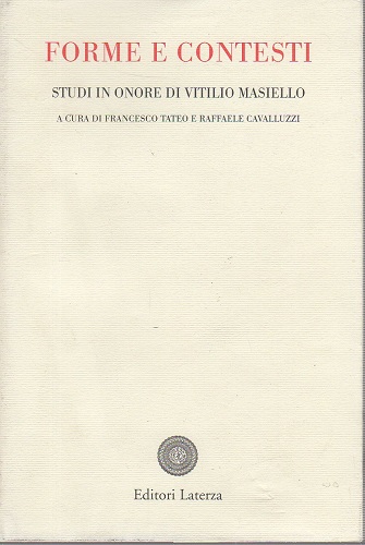 Forme e contesti studi in onore di Vitilio Masiello