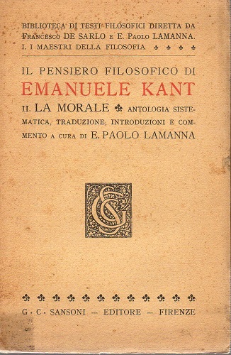 Il pensiero filosofico di Emauele Kant La morale