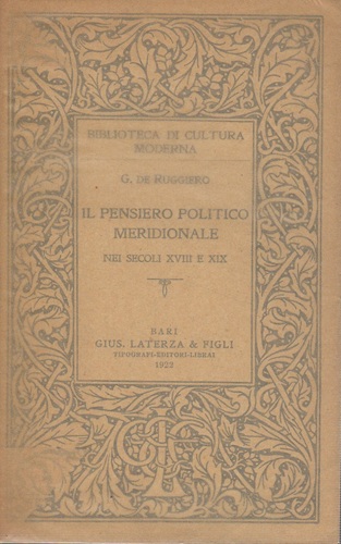 Il pensiero politico meridionale nei secoli XVIII e XIX