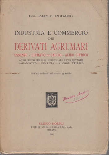 Industria e commercio dei derivati agrumari essenze citrato di calcio …