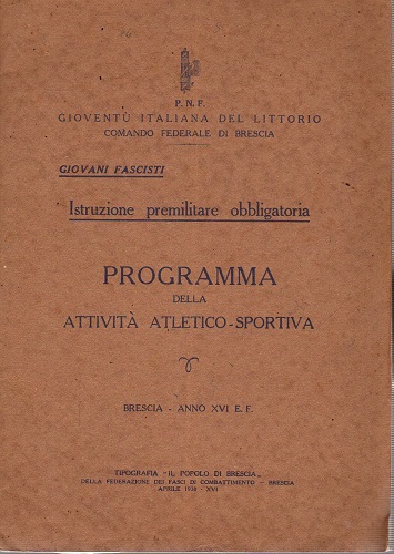Istruzione premilitare obbligatoria programma della attività atletico sportiva