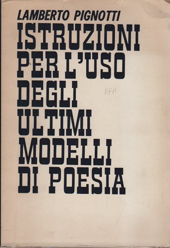 Istruzioni per l'uso degli ultimi modelli di poesia