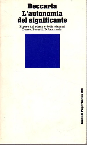 L'autonomia del significante figure del ritmo e della sintassi Dante …