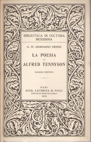La poesia di Alfred Tennyson saggio critico