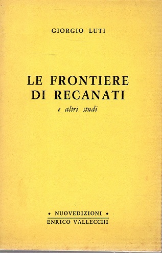 Le frontiere di Recanati e altri studi