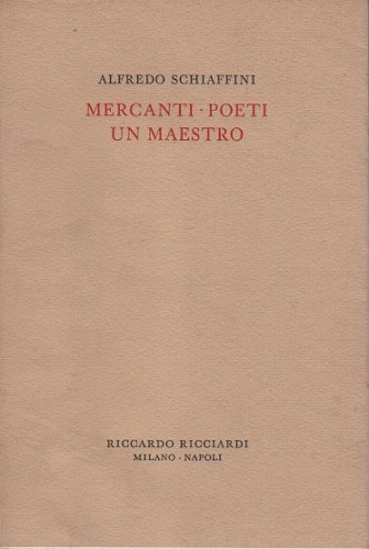 Mercanti poeti un maestro