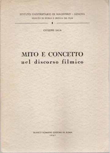 MITO E CONCETTO NEL DISCORSO FILMICO