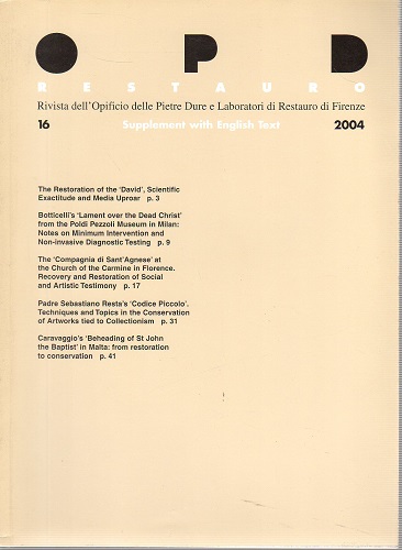 Opd restauro n° 16 supplement with english text