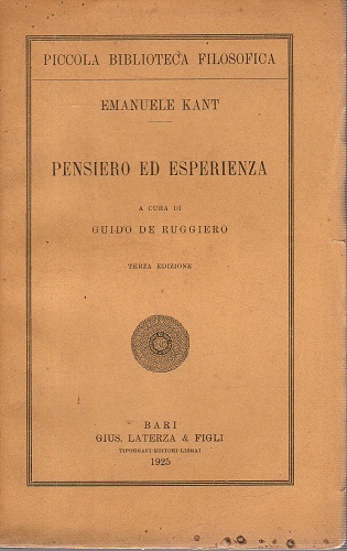PENSIERO ED ESPERIENZA