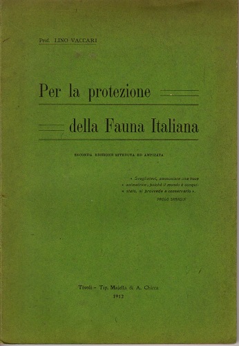 Per la protezione della fauna italiana
