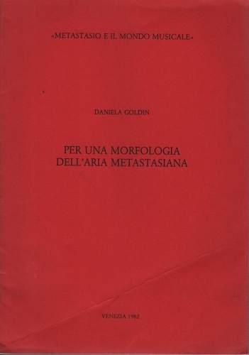 Per una morfologia dell'aria metastasiana