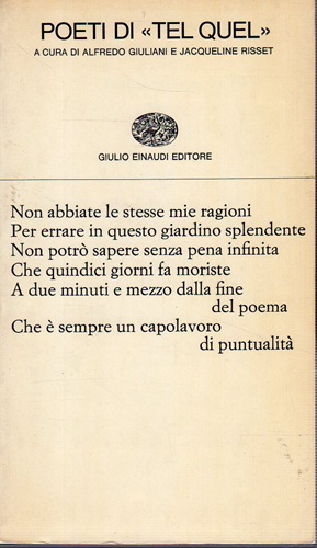 Poeti di Tel Quel a cura di Alfredo Giuliani e …