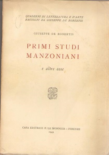 Primi studi manzoniani e altre cose