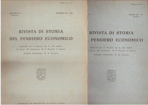 Rivista di storia del pensiero economico anno 1937