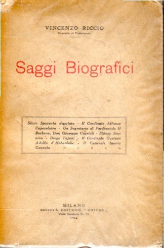 SAGGI BIOGRAFICI