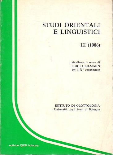 Studi orientali e linguistici III 1986
