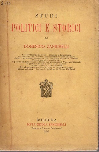 Studi politici e storici di Domenico Zanighelli